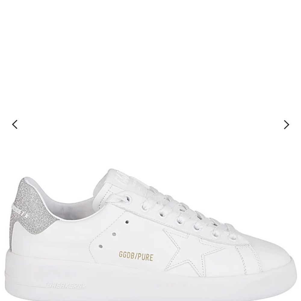 Golden Goose Pure Star Sneakers with Silver Glitter